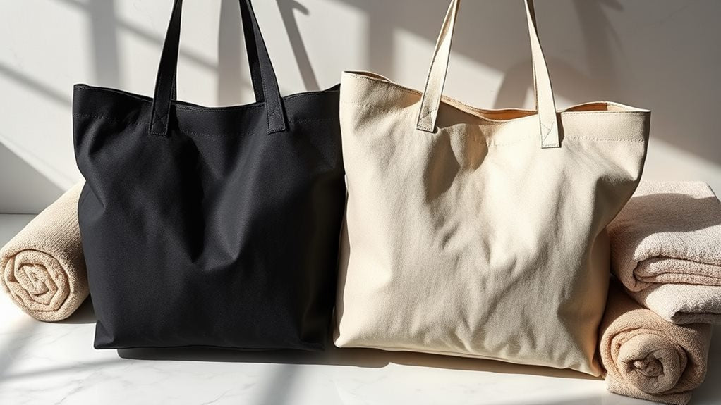 Black Tote Bag vs. Natural Custom Canvas Tote