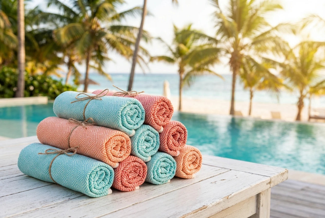 Caribbean Wedding Favors: Towels Your Guests Can Use Poolside