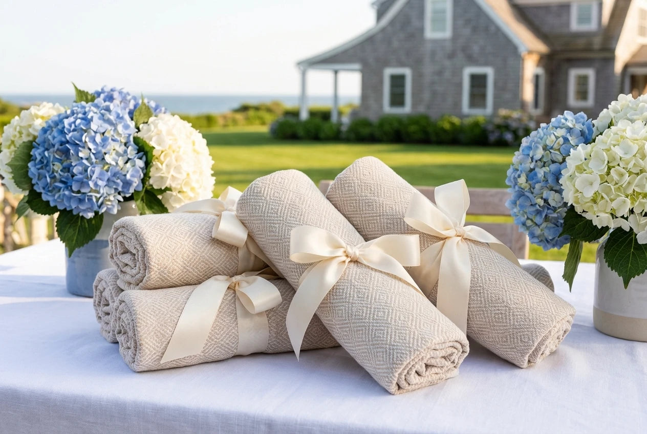 Hamptons Wedding Favors: Luxury Towels for East Coast Celebrations